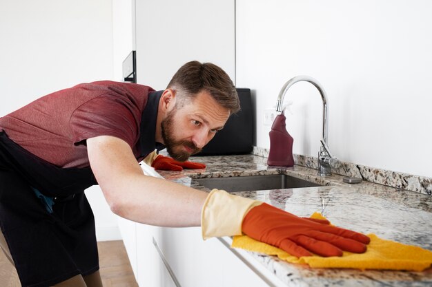 Expert marble floor cleaning service in London by a professional cleaner.