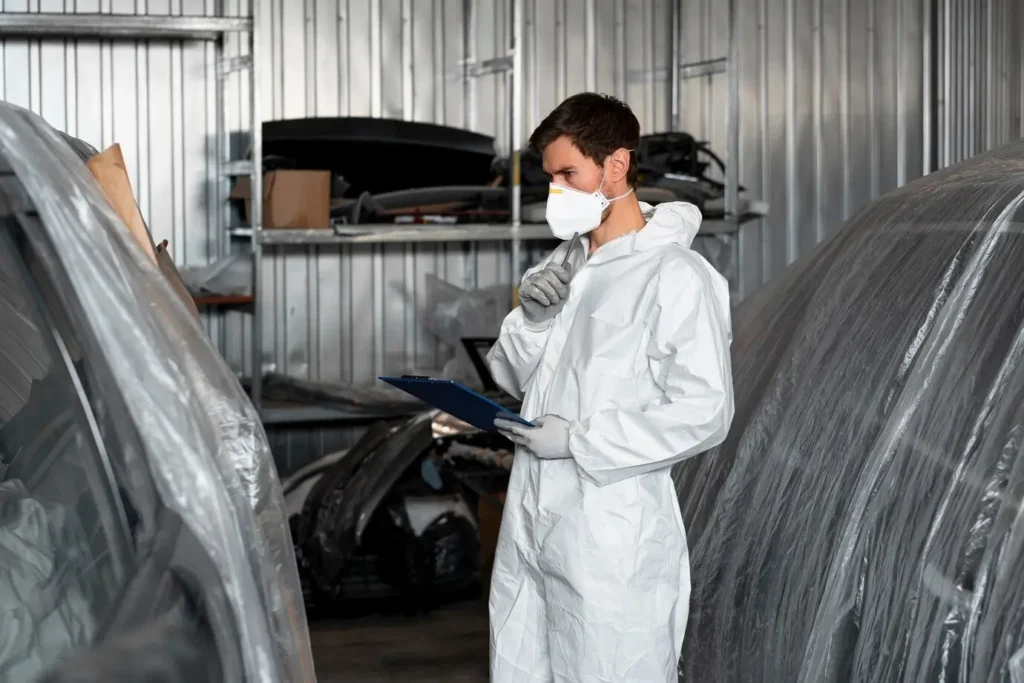 London-based garage cleaning experts working on residential site